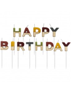 Velas Happy Birthday Cores Boho